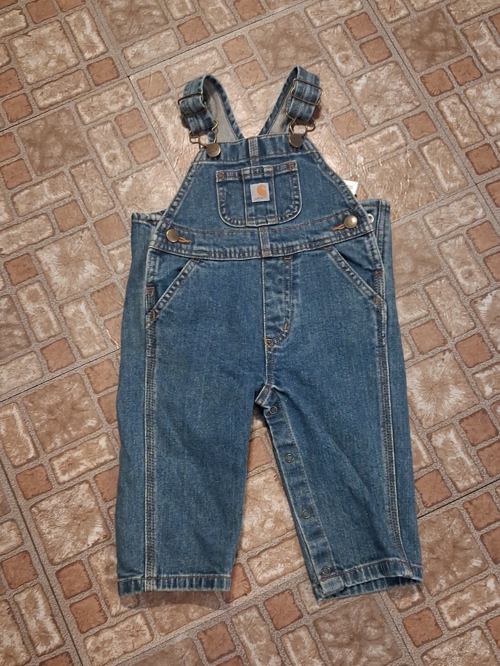 Carhartt Boys Dark Blue Denim Overalls 9 Months